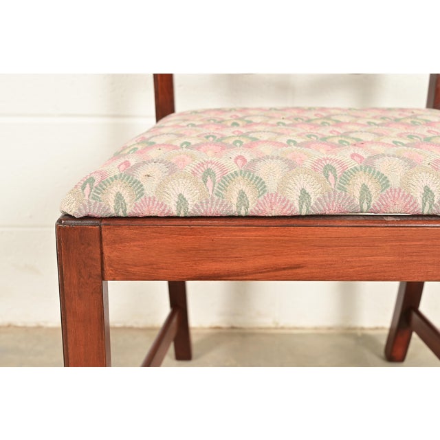 Baker Furniture Style Georgian Carved Mahogany Dining Chairs, Set of Four For Sale - Image 9 of 13