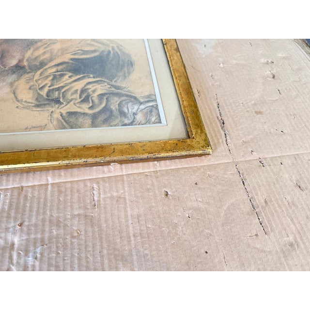 Paper French Artist, Woman on a Bed, 19th Century, Drawing on Paper, Framed For Sale - Image 7 of 14