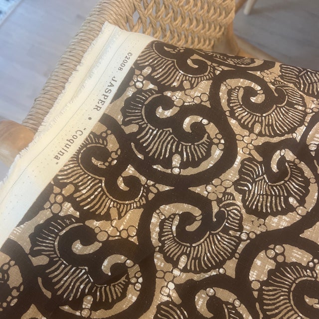 English Designer Jasper Coquina Linen Fabric- 1 3/4 Yards For Sale - Image 4 of 7