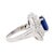 Gia Certified 4.15 Carat Oval Thai Sapphire & Diamond in Platinum Vintage Ring, Size 7 For Sale - Image 4 of 10