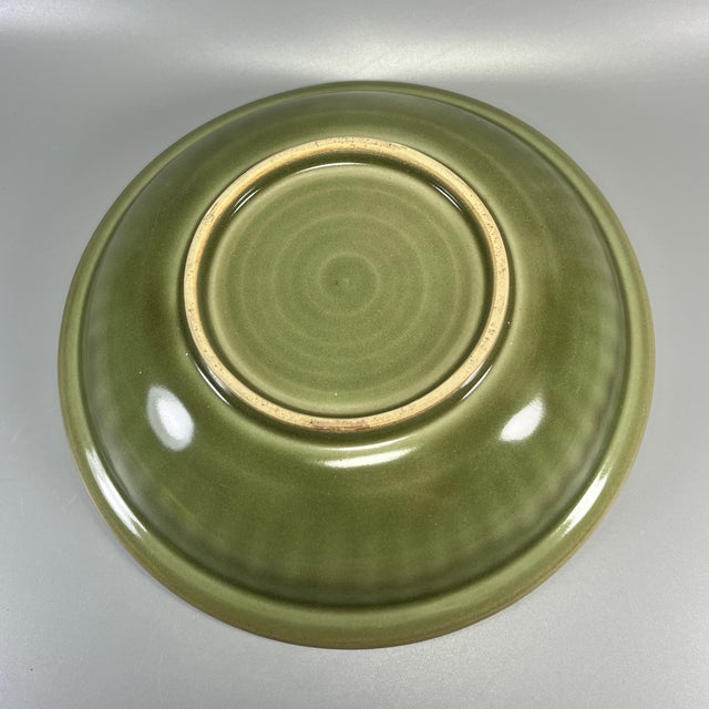 China Vintage Longquan Celadon Carved‑Flower Ribbed Plate For Sale - Image 6 of 6