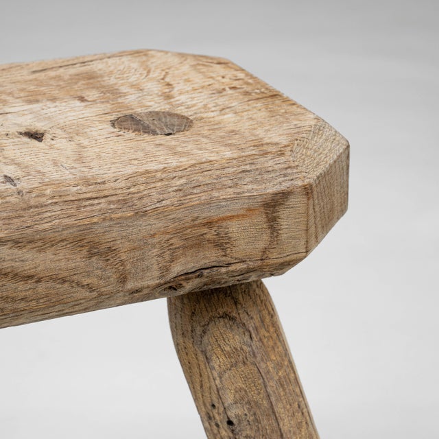 Wood 20th Century French Oak Tripod Stool For Sale - Image 7 of 18