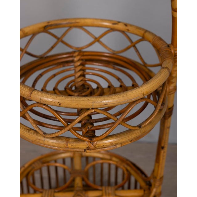 Vintage Italian Bamboo Bar Basket, 1960s For Sale - Image 4 of 11