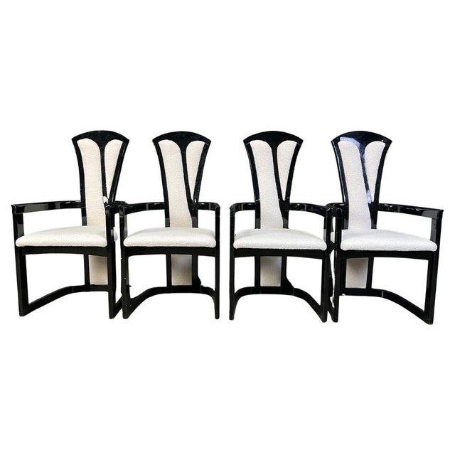 Italian Lacquered Wood Dining Chairs, 1980s, Set of 4 For Sale - Image 9 of 9
