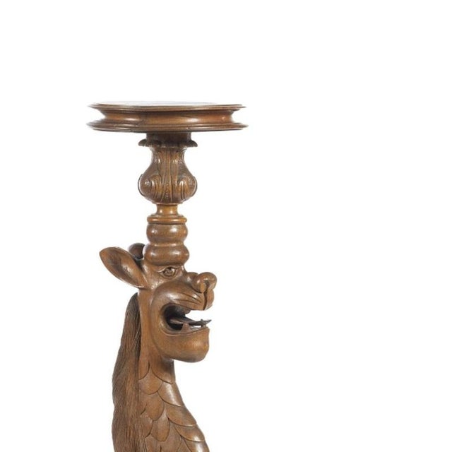 Zoomorphic Columns in Oak, 19th Century, Set of 2 For Sale - Image 4 of 6