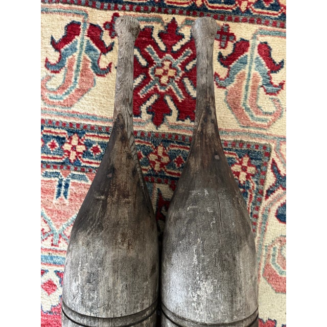 Late 19th Century Pair of Antique Indian Exercise Clubs, Circa 1880–1920. For Sale - Image 5 of 9