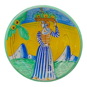 Vintage Italian Montelupo Maiolica Pottery Charger