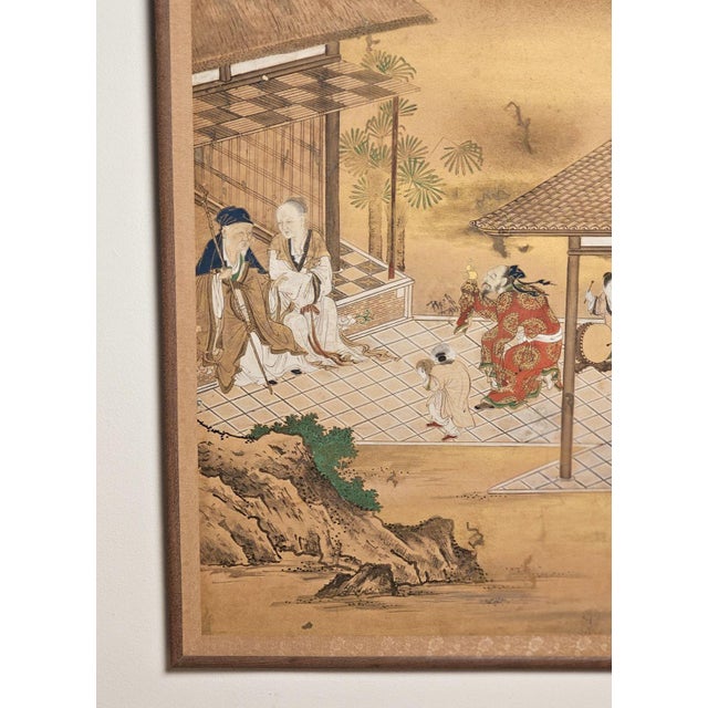 Japanese Large Meiji Painting, Japan Circa 1870 For Sale - Image 3 of 4