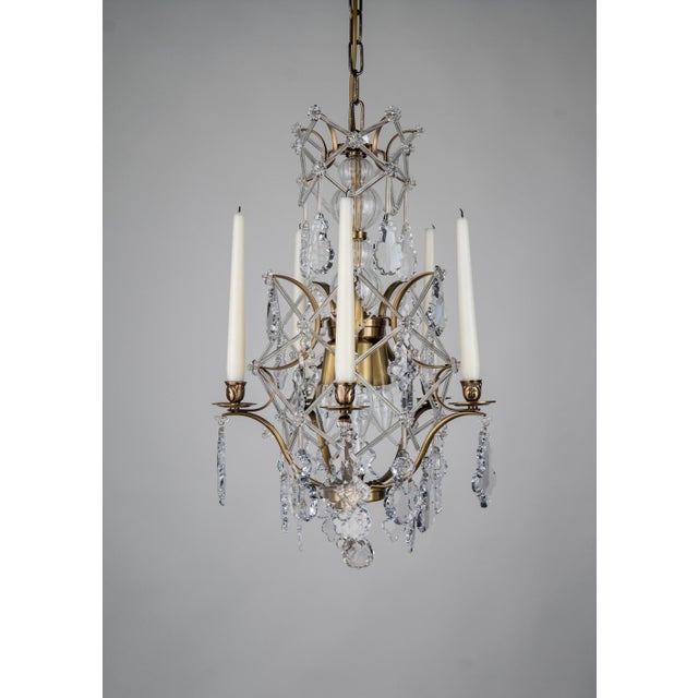 Versailles, Rococo style Chandelier, Ebony, Dark oxidised and lacquered brass, Clear Basic by Scholer Crystal Austria...