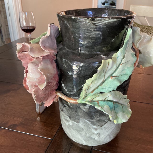Edourd Gilles Majolica Vase- Large For Sale - Image 12 of 12