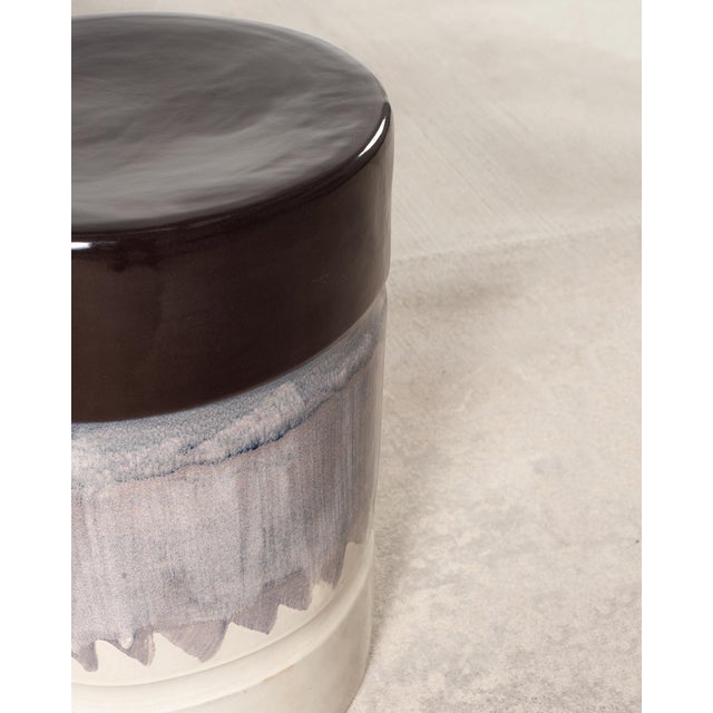 Set of Nine Glazed Terra Cotta Ceramic Stools or Drink Tables For Sale - Image 9 of 18