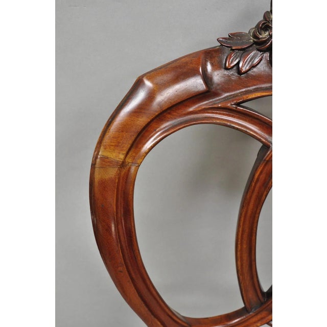 Antique Victorian Mahogany Pretzel Balloon Back Parlor Side Chairs - A Pair For Sale - Image 9 of 15
