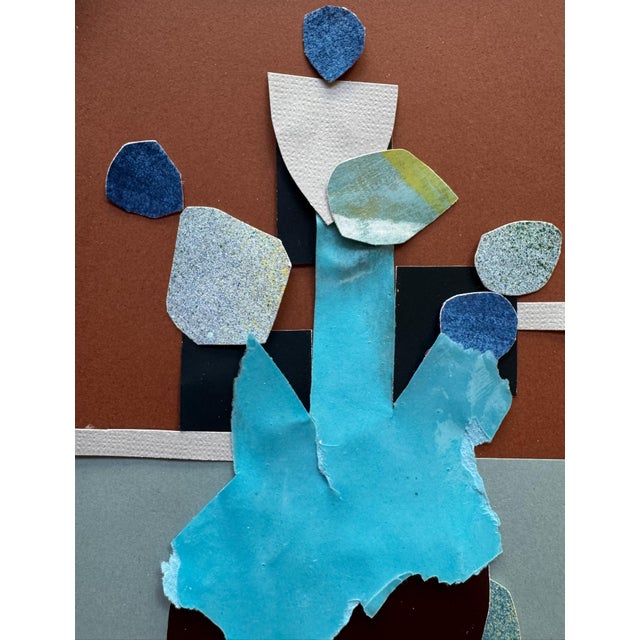 Blue "Pop Music 15" Original Mixed-Media Collage on Paper by Zac Woodiel For Sale - Image 8 of 9