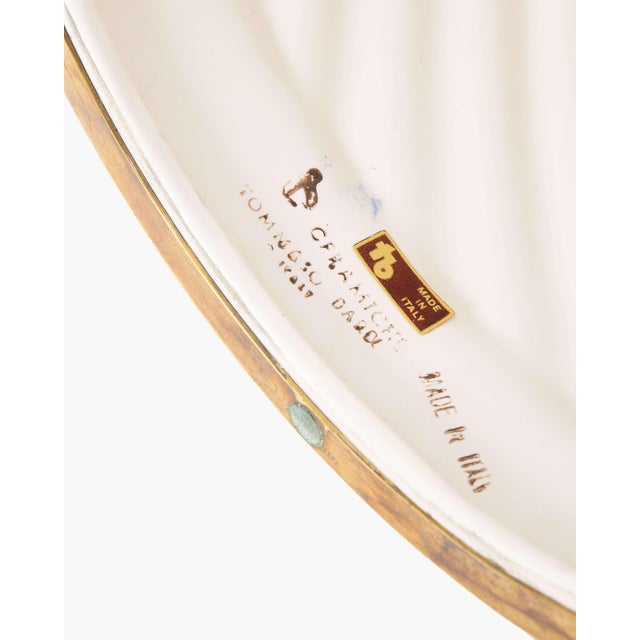 1970s Tommaso Barbi Pair of Ceramic Table Lamps With Brass Detailing, 1970, Unnwired For Sale - Image 5 of 5