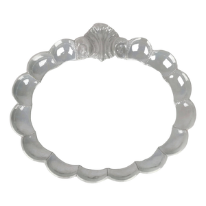 Large Illuminated Rococo Mirror in Iridescent Ceramic, Italy, 1960s