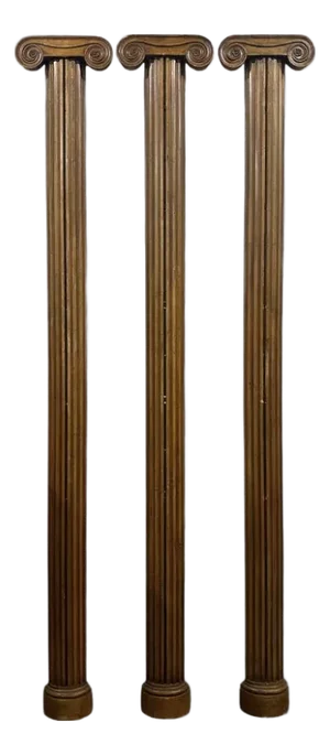 Vintage Walnut Columns - Set of 3