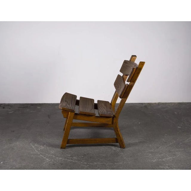 Brutalist Chair in Oak by Dittmann & Co fort Awa Radbound, 1960s For Sale - Image 16 of 18