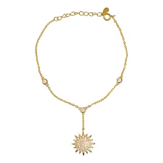 Diamond & Gold Sun Fashion Style Hand Bracelet For Sale