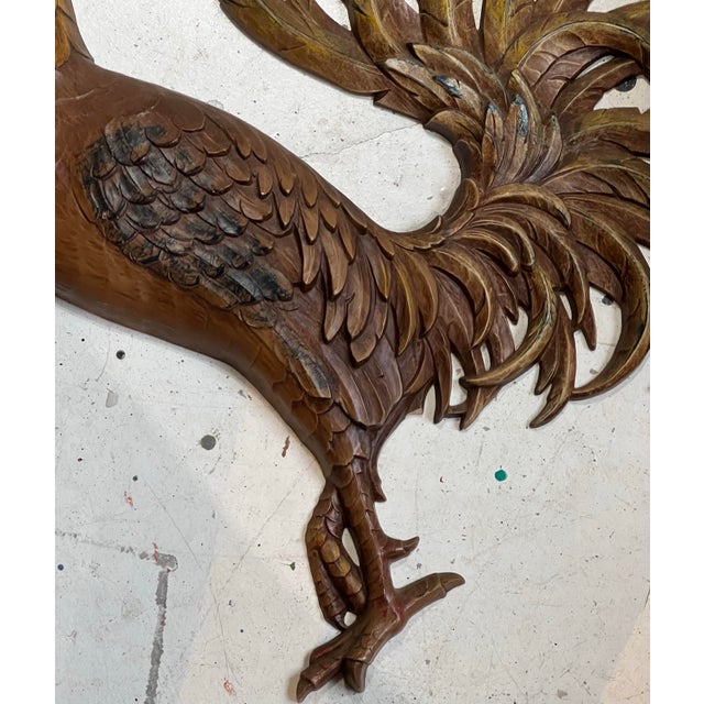 Gold MCM Syrocco Sculptural Rooster Wall Plaque For Sale - Image 8 of 12