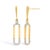 Contemporary 14K Yellow Gold 1/5 Cttw Diamond Paper Clip Dangle Earrings For Sale - Image 3 of 4