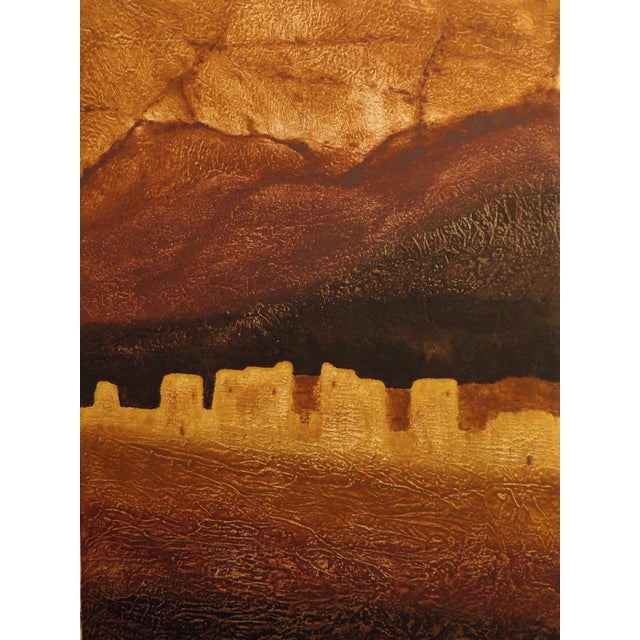 Paper 1980s Martha Slaymaker "Anasazi Cliff Dwelling Ii" Signed Numbered Collagraph Western For Sale - Image 7 of 7