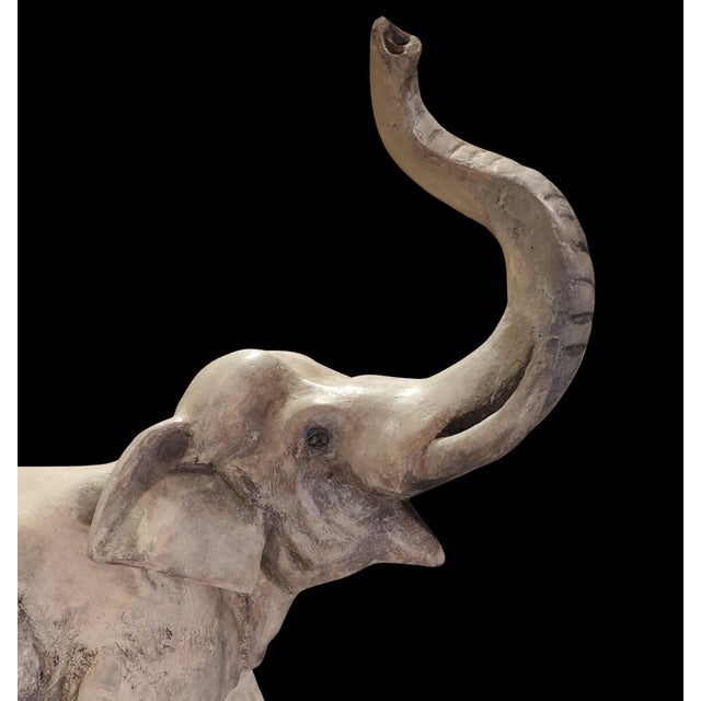 1930s Art Deco Elephant in Terracotta and Plaster, 1940s For Sale - Image 5 of 10