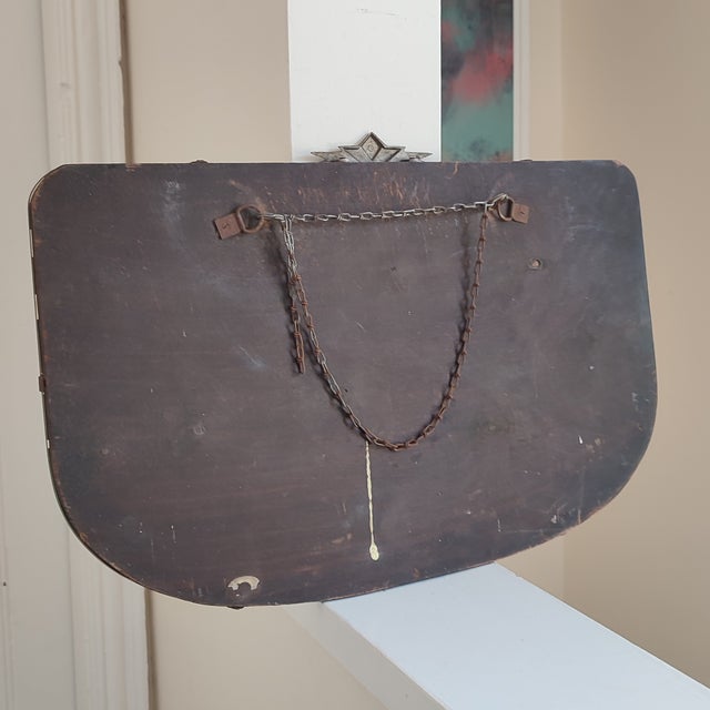 Art Deco Wall Mirror with Bevelled Frameless Edge and Chrome Fantail Crest, 1930s For Sale - Image 12 of 13