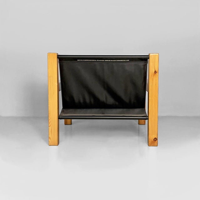 Italian Modern Leather and Wooden Lounge Chairs by Silvano Passi, 1970s, Set of 2 For Sale - Image 10 of 18