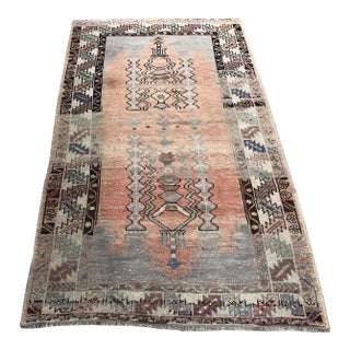 1960s Orange Decorative Handmade Rug For Sale