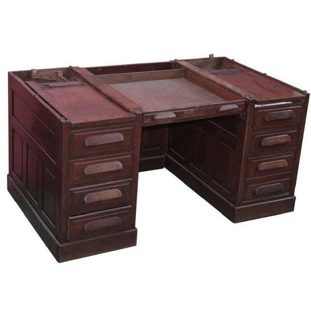 English Traditional Wood Rolltop Desk Chairish