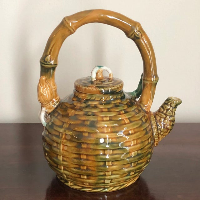 Chinoiserie Antique Chinese Majolica Sancai Teapot For Sale - Image 3 of 12