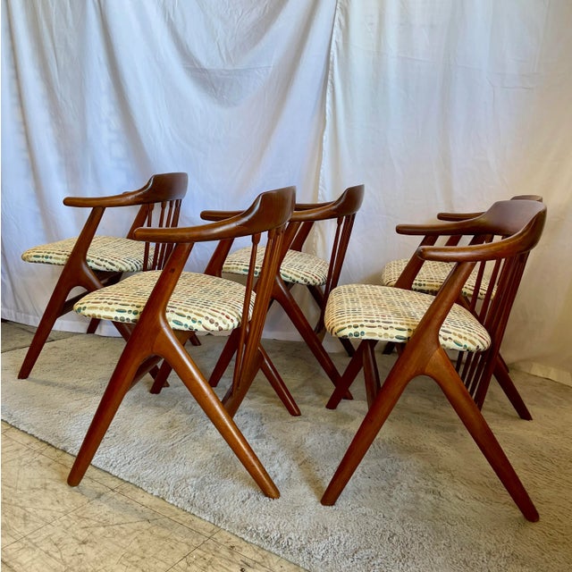 Svend Madsen Mid Century Danish Teak Dining Chairs Style Svend Madsen For Sale - Image 4 of 12