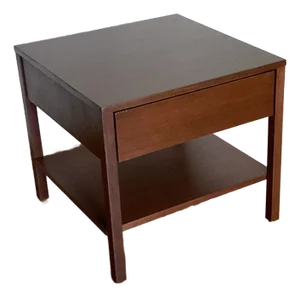 1960s Florence Knoll Walnut Nightstand Bedside Table With Single Drawer