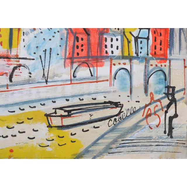 Artist: Charles Cobelle, French (1902 - 1994) Title: The Seine with a Boat Year: Circa 1960 Medium: Acrylic on Canvas,...