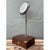 Wood Vintage Brass and Wood Campaign Vanity Mirror For Sale - Image 7 of 12