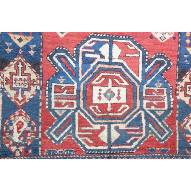 Textile Antique Karabagh Kazak Caucasian Rug For Sale - Image 7 of 16