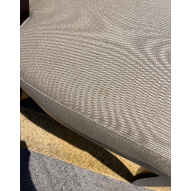 Brown Barbara Barry for Baker Oval X Back Linen Upholstery Dining Chairs, Set of 6 For Sale - Image 8 of 11