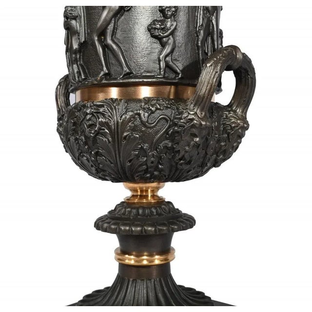 Classical Bronze Campana Urns, Set of 2 For Sale - Image 9 of 12