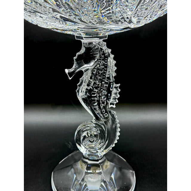 Waterford Crystal Seahorse Pedestal Centrepiece Bowl with Original Box, 1980s For Sale - Image 4 of 18