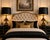 Late 20th Century Late 20th Century Pair of Gilded Fleur-De-Lis Table Lamps With Black & Gold Drum Shades For Sale - Image 5 of 6