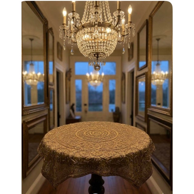 1900s Highly Detailed Topper. Texture and Old World Luxury. Traditional Zardozi. Buillion Embroidery. 3d Effect. For Sale - Image 4 of 4