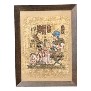 Figurative Composition, 1800s, Watercolor on Papyrus, Framed For Sale