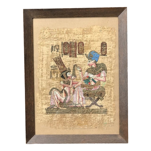 Figurative Composition, 1800s, Watercolor on Papyrus, Framed For Sale