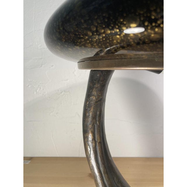 1940s Art Deco Murano Bubble Glass Mushroom Lamp For Sale - Image 5 of 13