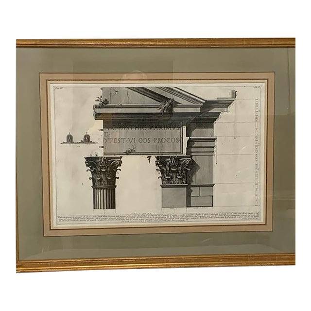 Giovanni Battista Piranesi "Le Antichità Romane Vol. IV Pl. Xlii" Engraving 1756-1757 Provenance Custom Framed by J. Pocker & Son, Nyc For Sale