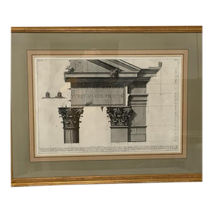 Giovanni Battista Piranesi "Le Antichità Romane Vol. IV Pl. Xlii" Engraving 1756-1757 Provenance Custom Framed by J. Pocker & Son, Nyc
