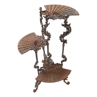 Victorian Cast Iron Three-Tier Plant Stand, 1890s For Sale