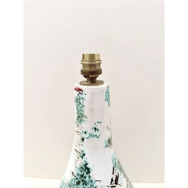 Glazed Ceramic Lamp Base, 1970s, in Very Good conditions. Designed 1970 to 1979 European Plug (up to 250V).The wiring of...