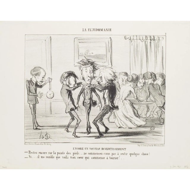 Encore un nouveau divertissement (another new pastime) is a original b/w lithographed plate (n. 7) from la fluidomanie....