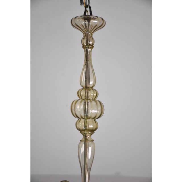 Vintage Murano Glass Chandelier, Amber Color, Six Lights, 1950s Design For Sale - Image 10 of 11